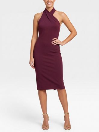 Rachel Roy Harland Crossover Halter Midi Dress