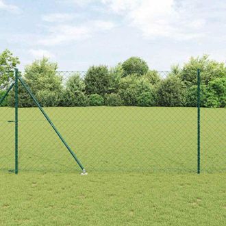 vidaXL Vidaxl - Valla De Eslabones De Cadena Con Postes Verde 1.6 X 10 M Acero