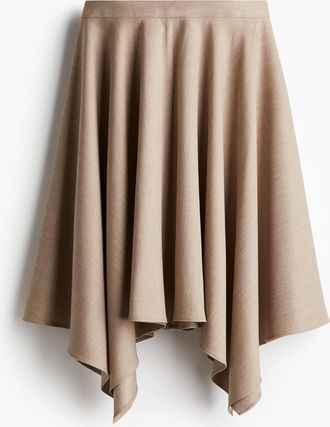 H&M Asymmetrischer Jupe - Beige