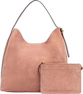 Pollini Viktoria Su&egrave;de Pouch-Detail Tote Bag - Dames - Shoppers - Roze - ONE Size - Su&egrave;de - Tassen