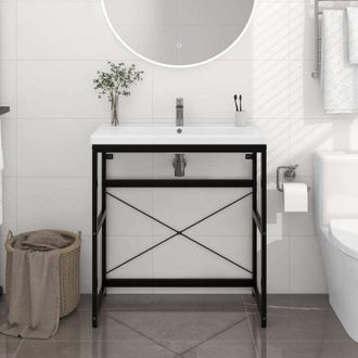 vidaXL Struttura per Lavabo da Bagno Nera 79x38x83 cm in Ferro - Vidaxl