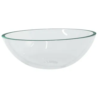 Berkfield Home Basin Glass 50x37x14 cm Transparent in Clear | Size: 50 x 37 x 14 cm