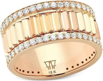 Walters Faith Anello Clive Fluted in oro rosa 18 carati con diamanti