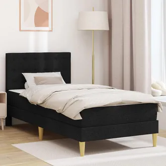 vidaXL Vidaxl Struttura Letto Con Materasso Nero 100 X 200 Cm Tessuto
