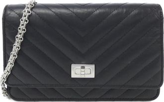 Chanel Black Leather Chain/Shoulder Wallet (Pre-Owned)