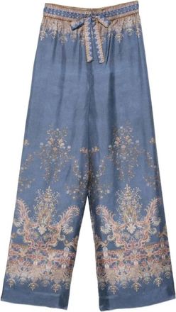 Zimmermann Valiant Track Pant - Dames - Wijde Broeken - Veelkleurig - L - Satijn - Broeken