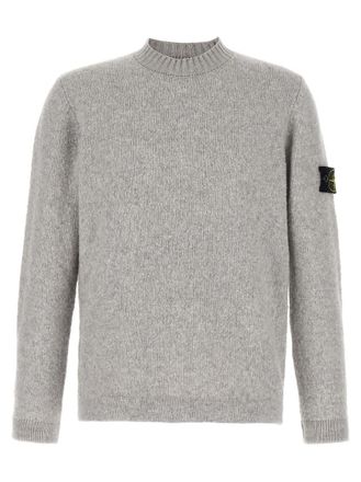 Stone Island Grey Ribbed Crewneck Sweater