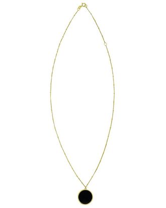Italian Gold, Inc 14K Gold Onyx Inlay Circle Necklace