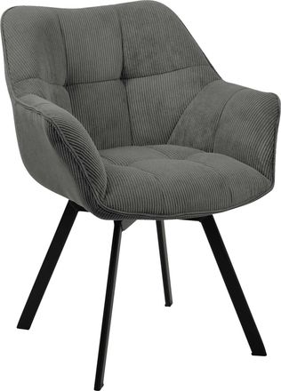 Clp Clp - Silla De Comedor Jordi Con Tapizado De Pana Gris Oscuro