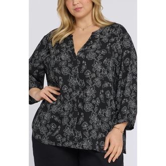 NYDJ Pintuck Top in Floralesque at Nordstrom, Size 0X