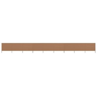 Berkfield Home 9-panel Wind Screen Fabric 1200x120 cm Taupe in Beige