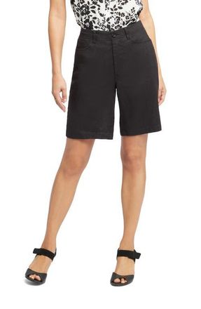 NYDJ Linen Blend Bermuda Shorts in Black at Nordstrom, Size 18