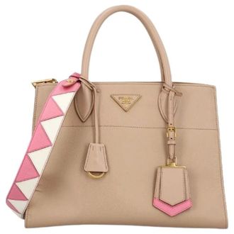 Prada Pre-owned Handbags, female, Beige, Size: ONE SIZE Pre-owned Greca Paradigm Handbag