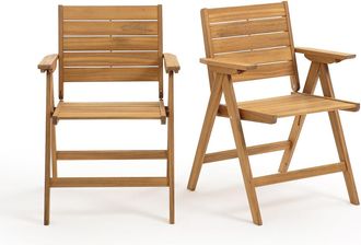 La Redoute Interieurs 2 plooibare fauteuils R&eacute;alto, in acacia
