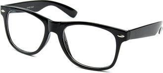 Retrouvé retroUV Clear Retro Style Oversized Black Frame Nerd Geek Glasses