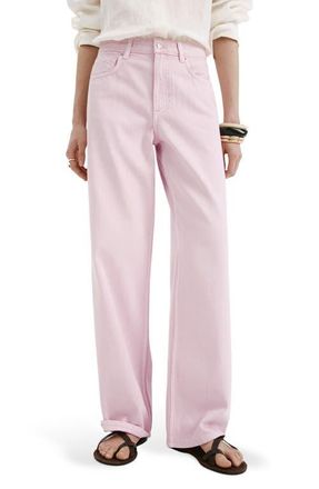 Mango Low Rise Straight Leg Jeans in Pink at Nordstrom, Size 10