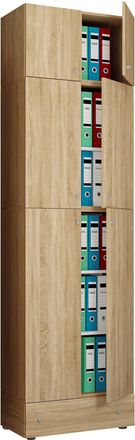 ebuy24 Armario De Oficina Vcm Xxxl Con 5 Compartimentos Con Accesorio Y Caj&oacute;n Armario De Archivo Moderno Con Puertas Giratorias Dimensiones Aprox. Al. 240 X 