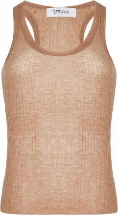 SPRWMN Womens Tissue Scoop Neck Tank Top
