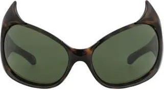 Balenciaga 71mm Shield Sunglasses in Havana Havana Green at Nordstrom Rack