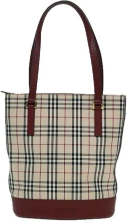Burberry Pre-owned Tote Bags, female, Multicolor, Size: ONE SIZE Pre-owned Haymarket Check Tote Bag