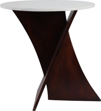 Sagebrook Home 21X20in Marble Top Criss Cross Accent Table