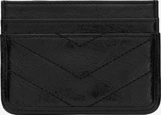 Saint Laurent Womens Card Holder Niki Black Leather Wallets & Purses