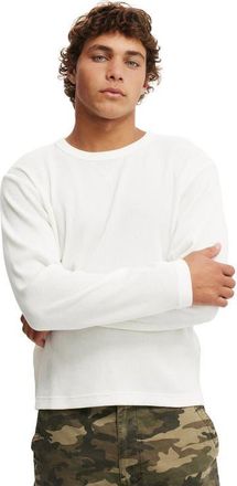 Cotton On Mens Cropped Fit Textured Long Sleeve in White Waffle at Nordstrom, Size Xx-Large