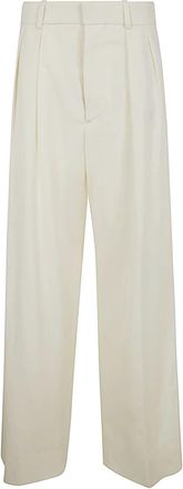 Wardrobe.NYC Off White Low Rise Broek - Dames - Wijde Broeken - Wit - M - Broeken