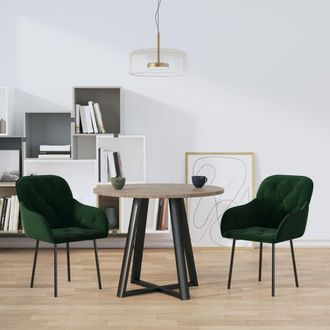 vidaXL Sillas De Comedor 2 Unidades Terciopelo Verde Oscuro Vidaxl