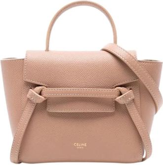 Celine Pre-owned Tote Bags, female, Pink, Size: ONE SIZE Pre-owned Vintage Leather Belt Bag