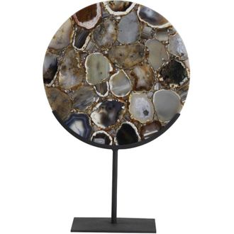 Light & Living Adorno Light&living Gouya De Piedra &Aacute;gata Marr&oacute;n + Negro Mate