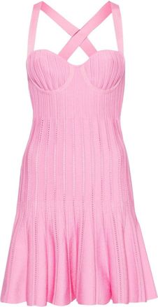 Roberto Cavalli RC-plaque knitted minidress - women - Spandex/Elastane/Viscose - L - Pink