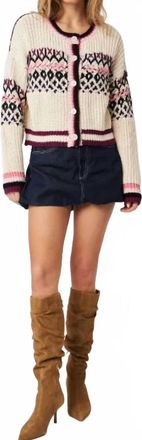 John & Jenn Emery Cardigan In Berry Chill