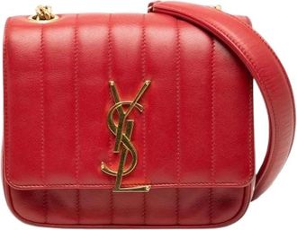 Saint Laurent Pre-owned Cross Body Bags, female, Red, Size: ONE SIZE Pre-owned Leather Crossbody Bag