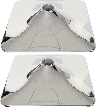 Hhg Hhg - Nunca Usado] Juego De 2 Reposapi&eacute;s Pie Para Taburete De Bar Taburete De Bar Silla Giratoria Silla De Comedor, Rectangular Cromada &Oslash; 37,5cm