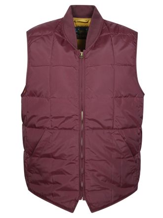 Fortela Vest1 Quilted Burgundy Ribbed Collar Nylon Vest