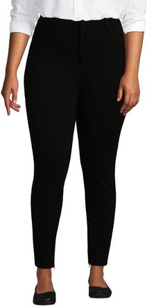Lands End High Rise Ponte Polished Leggings in Black at Nordstrom, Size 26W
