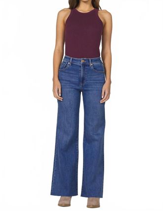 Dear John Denim Fiona Wide Leg Frayed Jeans In Midtown