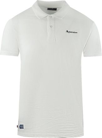 Aquascutum Brand Logo Plain White Polo Shirt