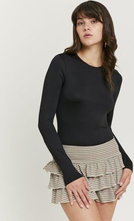 Tally Weijl Langarmshirt TALLY WEIJL STSPATYDIAL, Damen, Gr. XS, schwarz, Jersey, Obermaterial: 92% Polyamid, 8% Elasthan, unifarben, eng normal, Rundhals, gerade