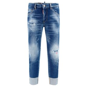 Dsquared2 Sailor Jean Paint Splatter Donkerblauwe Denim Broek