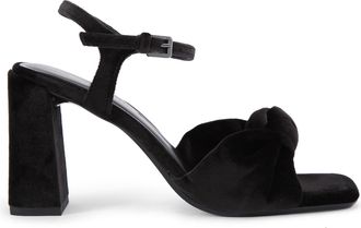 Kurt Geiger Womens Velvet Signet Sandals - Black - Size UK 4