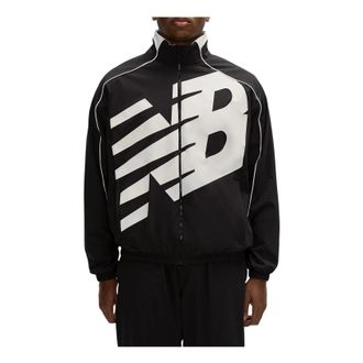 New Balance Basketball Oversized Print Woven Jacket Black MJ61X398-BK