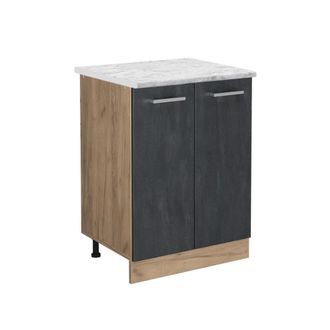 Vicco Mueble Bajo De Cocina R-line, Hormig&oacute;n Negro, 60 Cm Et M&aacute;rmol