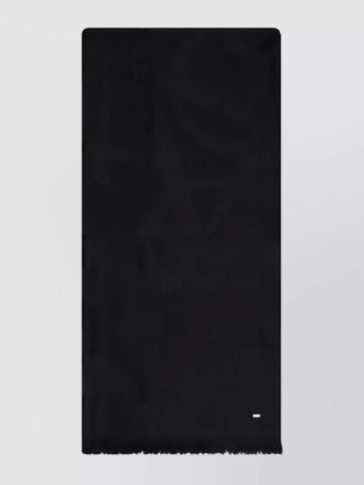 Saint Laurent wool scarf with fringed trims and subtle pattern