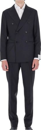 Caruso Miura Double-Breasted Suit - Heren - Business pakken - Blauw - XL - Wol - Kostuums