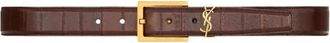 Saint Laurent Cassandre Riem - Dames - Riemen - Bruin - 85 CM - Leer - Accessoires