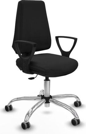 Piqueras y Crespo Piqueras Y Crespo - Elche Cp Similpiel Negro Brazos Fijos Base Cromada Ruedas Engomadas 65mm