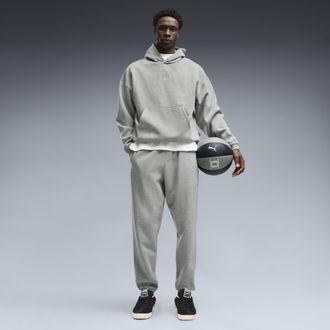 Puma Pantaloni della tuta da basket in pile Fundamentals da uomo, Abbigliamento, Grigio, 3XL