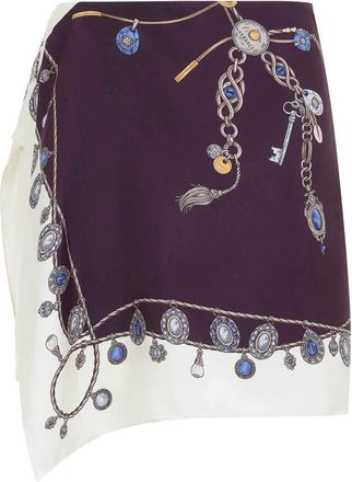 Versace Silk Stolen Jewels Skirt